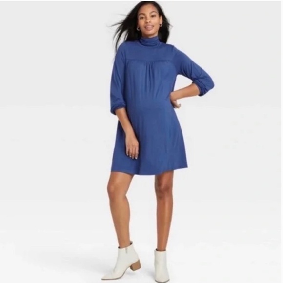 THE NINES by Hatch Maternity Turtle Neck Swing Dress Size S - Picture 6 of 13